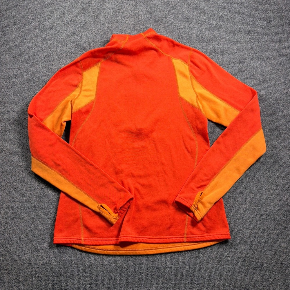 Patagonia Capilene Expedition Fleece Pullover Womens L Orange 1/4 Zip Thumbhole - Picture 10 of 16